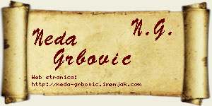 Neda Grbović vizit kartica
